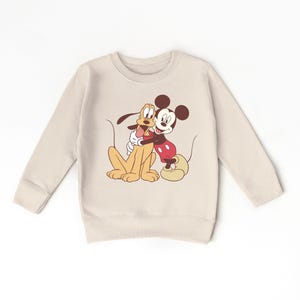 Vintage Disney Mickey Pluto Toddler Sweatshirt, Unique Mickey Gift For Kids, Retro Mickey Mouse Kid Sweatshirt, Classic Mickey Mouse Sweater