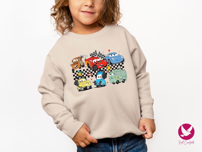 Checkered Disney Cars Toddlers Shirt, Lightning McQueen Gifts For Kids, McQueen and Friends T-Shirt, Tow Mater Tee, Cars Movie Baby Outfit