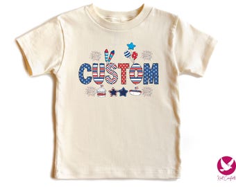 Custom Name 4th of July Kids Shirt, 4th of July Gift, Personalized 4th of July Shirt, Independence Day Toddler Shirt, Patriotic T-shirt