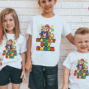 Custom Mario Friends Birthday Boy Shirt, Unique Birthday Gift For Boys, Personalized Mario Birthday Boy Toddler Tee, Super Mario Baby Tee