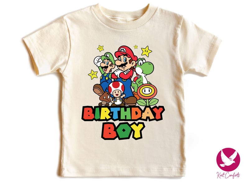 Custom Mario Friends Birthday Boy Shirt, Unique Birthday Gift For Boys, Personalized Mario Birthday Boy Toddler Tee, Super Mario Baby Tee, Personalized Super Mario Sweatshirt, Custom Mario Birthday Toddler T-Shirt, Mario Birthday Party Tee