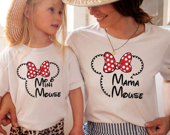Minnie Mouse Mama Mini Girls Shirt, Mothers Day Gift, Disney Mom And Daughter Tee, Mommy And Me T-shirt, Disney Family Vacation Sweatshirt