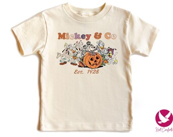 Mickey And Co Kids Halloween Shirt, Kids Halloween Gift, Mickey Friends Halloween T-shirt, Disney Halloween Toddler Tee, Funny Pumpkin Shirt