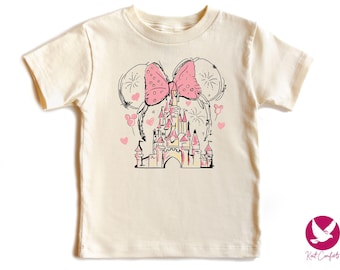 Disney Minnie Mouse Castle Girls Shirt, Trendy Disney Gift For Girls, Minnie Mouse Coquette Bow Toddler Tee, Magic Kingdom Baby Onesie®