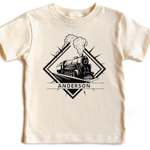 Custom Train Toddler Shirt, Train Lover Kids Gift, Personalized Kids Locomotive Tee, Customized Boys Train T-Shirt, Custom Train Bodysuit