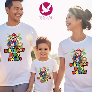 Custom Mario Friends Birthday Boy Shirt, Unique Birthday Gift For Boys, Personalized Mario Birthday Boy Toddler Tee, Super Mario Baby Tee