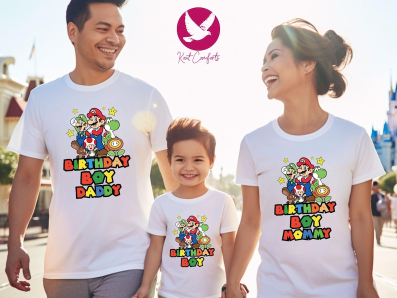Custom Mario Friends Birthday Boy Shirt, Unique Birthday Gift For Boys, Personalized Mario Birthday Boy Toddler Tee, Super Mario Baby Tee