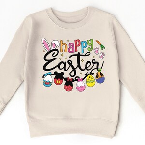 Disney Happy Easter Kids Sweatshirt, Easter Gift For Kids, Disney Vacation Toddler Easter Sweatshirt, Disney Characters Easter Sweatshirt
