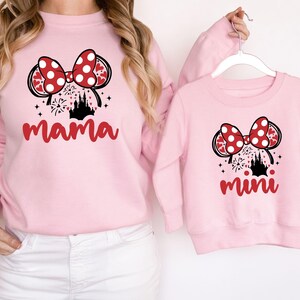 Disney Mama Mini Shirt, Mothers Day Gift, Mommy and Me Outfit, Minnie Mouse Mother Daughter Tee, Girly Disney Trip T-Shirt, Baby Girl Shirt