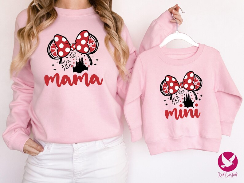 Disney Mama Mini Shirt, Mothers Day Gift, Mommy and Me Outfit, Minnie Mouse Mother Daughter Tee, Girly Disney Trip T-Shirt, Baby Girl Shirt