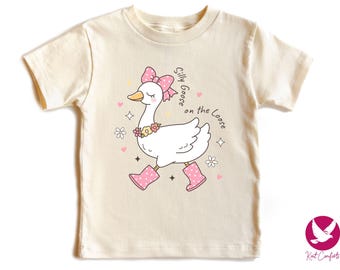 Silly Goose On The Loose Girls Shirt, Gift For Girls, Cute Silly Goose Girls T-shirt, Girly Silly Goose Sweatshirt, Funny Baby Girl Onesie®