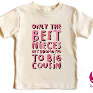 Retro Promoted To Big Cousin Shirt, Big Cousin Gift, Big Cousin Natural T-shirt, Niece Toddler Youth Shirts, Retro Cousin Tee, Niece Onesie®