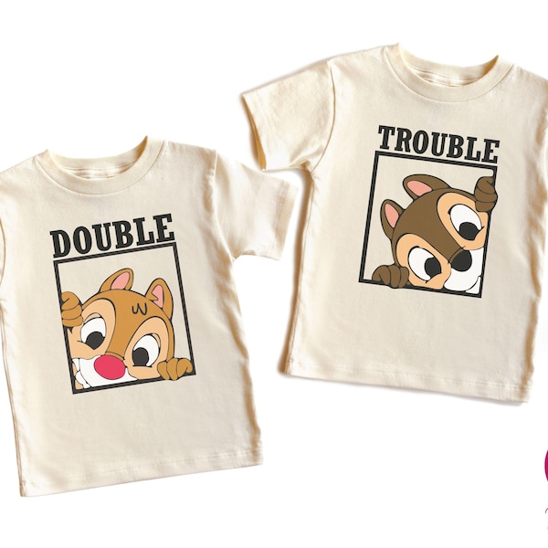Chip and Dale Toddler Shirt, Chip N Dale Kids Gift, Disneyland Couple Shirts, Chip and Dale T-Shirt, Disney Double Trouble Baby Onesie®