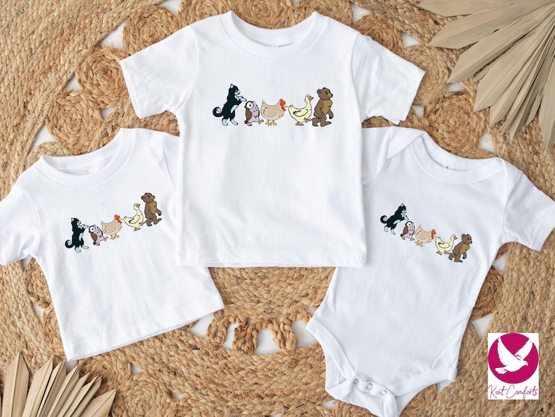 Little Bear Toddler Shirt, Vintage Animal Friends Gift, 90's Cartoons T-Shirt, Animal Friends Kids Tee, Cute Animals TV Series Bodysuits, Animated TV Show Tee, Retro Animal Friends T-Shirt, Nostalgic 90's Kids Shirts, Boho Natural Baby Bodysuits