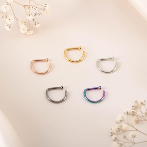 ASTM F136 Titanium D-Shaped Flat Circle Nose Hoop