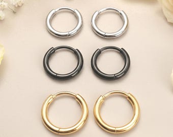 A Pair of ASTM F136 Titanium Huggie Hoops