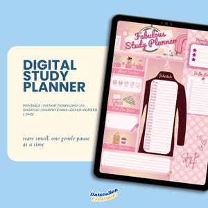 Planificador de estudio digital / Rutina de estudio organizada para estudiantes / Fabuloso planificador de estudio / Planificador académico sencillo imprimible / Planificador estudiantil
