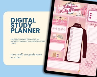 Digitaler Studienplaner | Organisierter Lernalltag für Studenten | Fabelhafter Studienplaner | Akademischer Planer zum Ausdrucken | Studenten-Planer