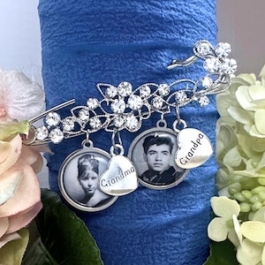 Memorial Photo Charm | Personalized Wedding Keepsake for Loss of Loved One | Bouquet or Lapel Pin | Gift for Bride
