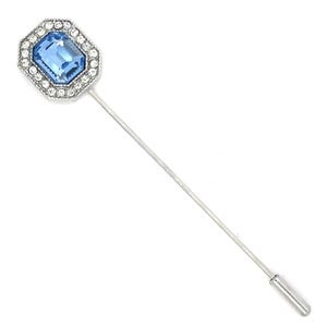Silver Rhinestone Bridal Bouquet Brooch | Wedding Lapel Pin | Something Blue Accessory
