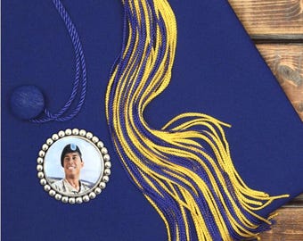 Personalized Graduation Memorial Photo Pin | Custom Lapel Keepsake | Honor a Loved One Gift