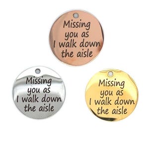 Memorial Bridal Bouquet Charm | Engraved Wedding Keepsake | Available in Gold, Rose Gold, Silver