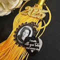 Custom Made  Graduation Memorial Photo Charm | Custom Cap Tassel Keepsake with Loving Memory Saying
