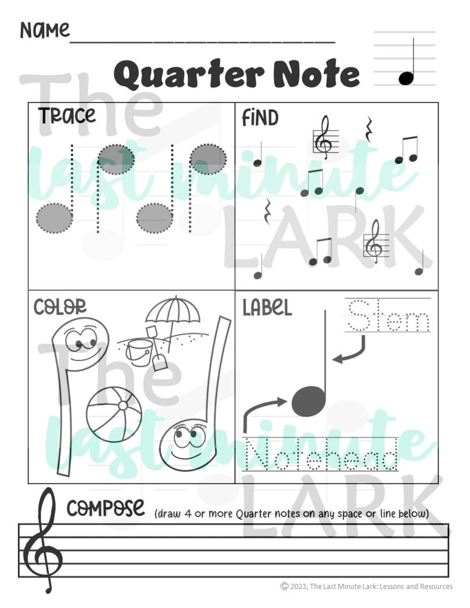 NO PREP!! Digital K-2nd Music Notation Worksheets for School, Sub Tub ...