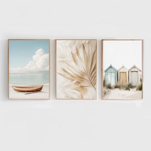 Coastal Beach Prints Set of 3 Minimalist Coastal Beach Prints Wall Art for Home Decor Digital Download