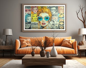 Vintage 1960s Pop Art Woman Portrait Print (Digital Download)