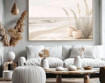 Coastal Beach Grass Print Set | Neutral Seaside Wall Art (Digital Download)