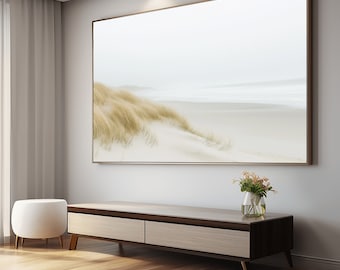 Coastal Grass Beach Print, Minimalist Art (Digital Download)