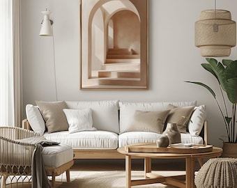 Minimalist Arch Wall Art – Neutral Tone Decor (Digital Download)