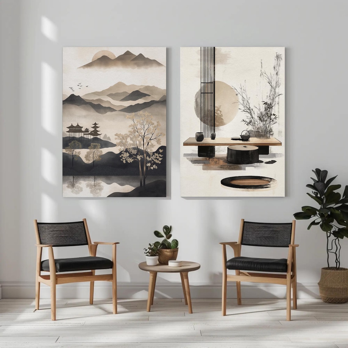 Japanese Landscape Art Prints, Zen Wall Decor Set (digital Download) - Etsy