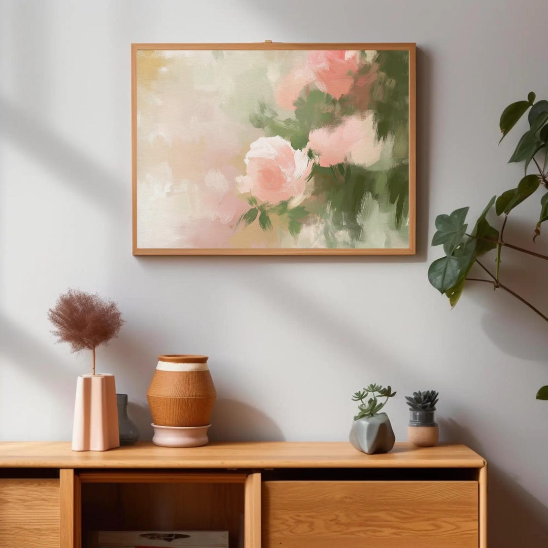 Soft Pink Rose Print, Romantic Floral Wall Art (digital Download) - Etsy