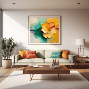 Abstract Art | Colorful Modern Flower Painting | Printable Digital Download, Home Decor & Wall Art