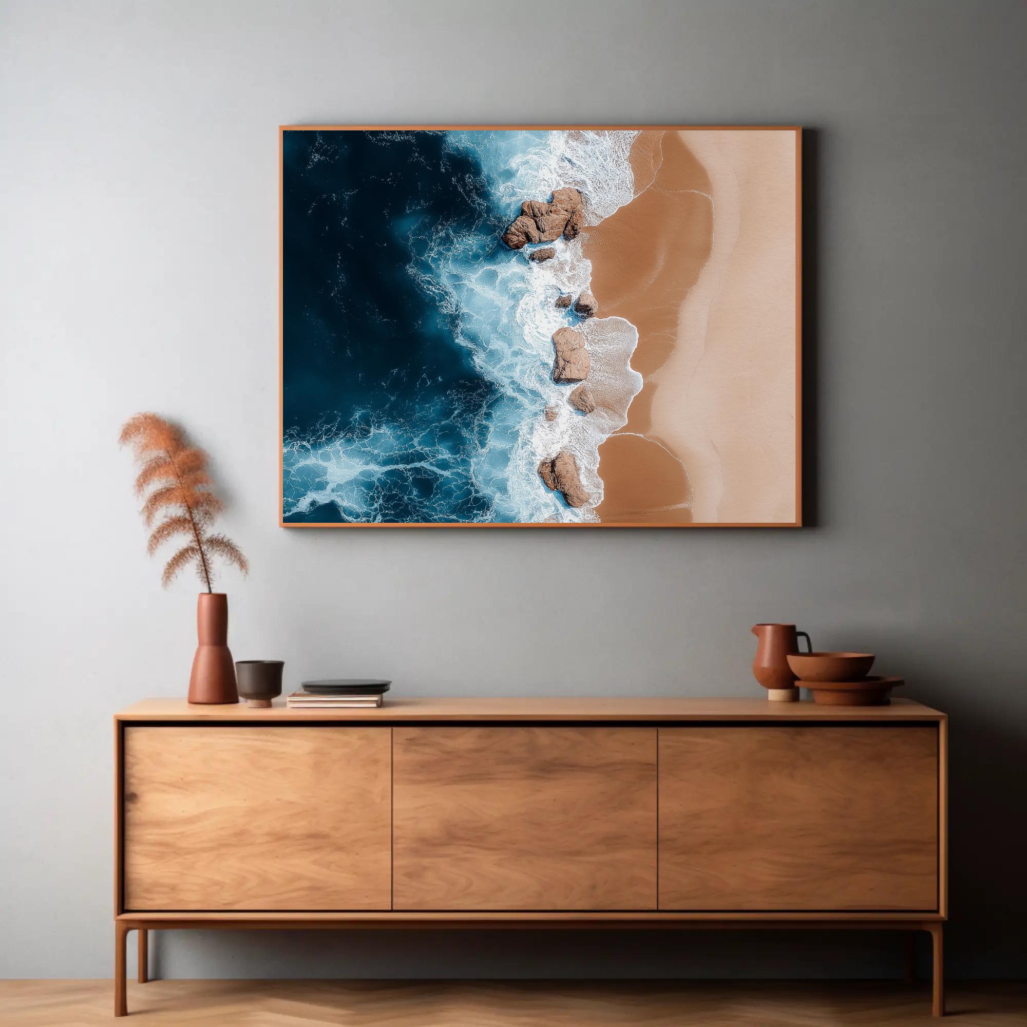 Ocean Printed Aerial Beach Print, Ocean Meets Sand Photography (digital Download) - Etsy