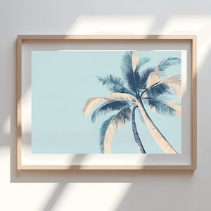 Minimalist Palm Tree Art Print Tropical Beach Decor Digital Download Palm Tree Digital Download Wall Art Coastal Print