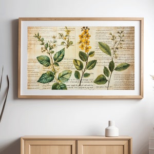 Art mural imprimable impression botanique fleurs jaunes décoration florale vintage téléchargement numérique pour impression d'art numérique botanique maison impression d'art numérique vintage