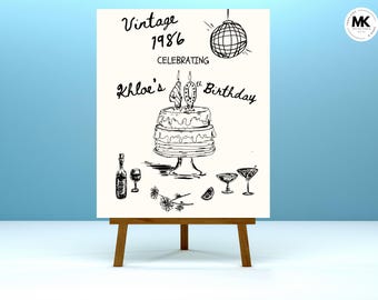 Vintage 1965 welkomstbord 40e verjaardag, retro feestposter (digitale download)