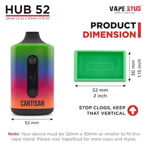 VapeStud™ Hub 52 Vape Stands – 3-Pack, 510 Thread Cartridge Holders (Pulsar 5.0, Pulsar 6.0, Randy’s Inspo XL, Cartisan Veil Bar Pro)