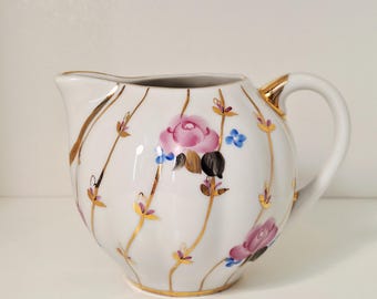 LFZ Vintage Porzellan-Sahnekännchen "Rosen", Porzellanmanufaktur Lomonossow, UdSSR.