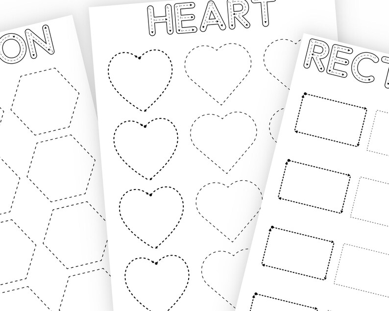 Printable Shape Tracing Worksheets for Preschoolers Kindergarten ...