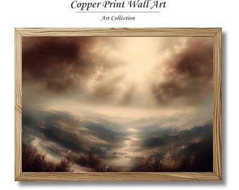 Vintage Mountain Landscape Print: Moody Antique Scenery (Digital Download)