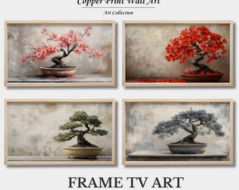 Bonsai Tree Frame TV Art: Japanese Floral Prints Set (Digital Download)