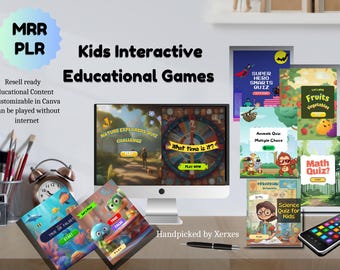 Interaktive Kinderspiele & Quiz: Canva-Vorlagen, PLR