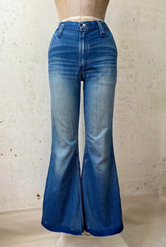 Vintage 70's JC Penney Patched Faded Thrashed Bell Bottoms Vintage 70's JC Penney Patched Faded Thrashed Bell Bottoms