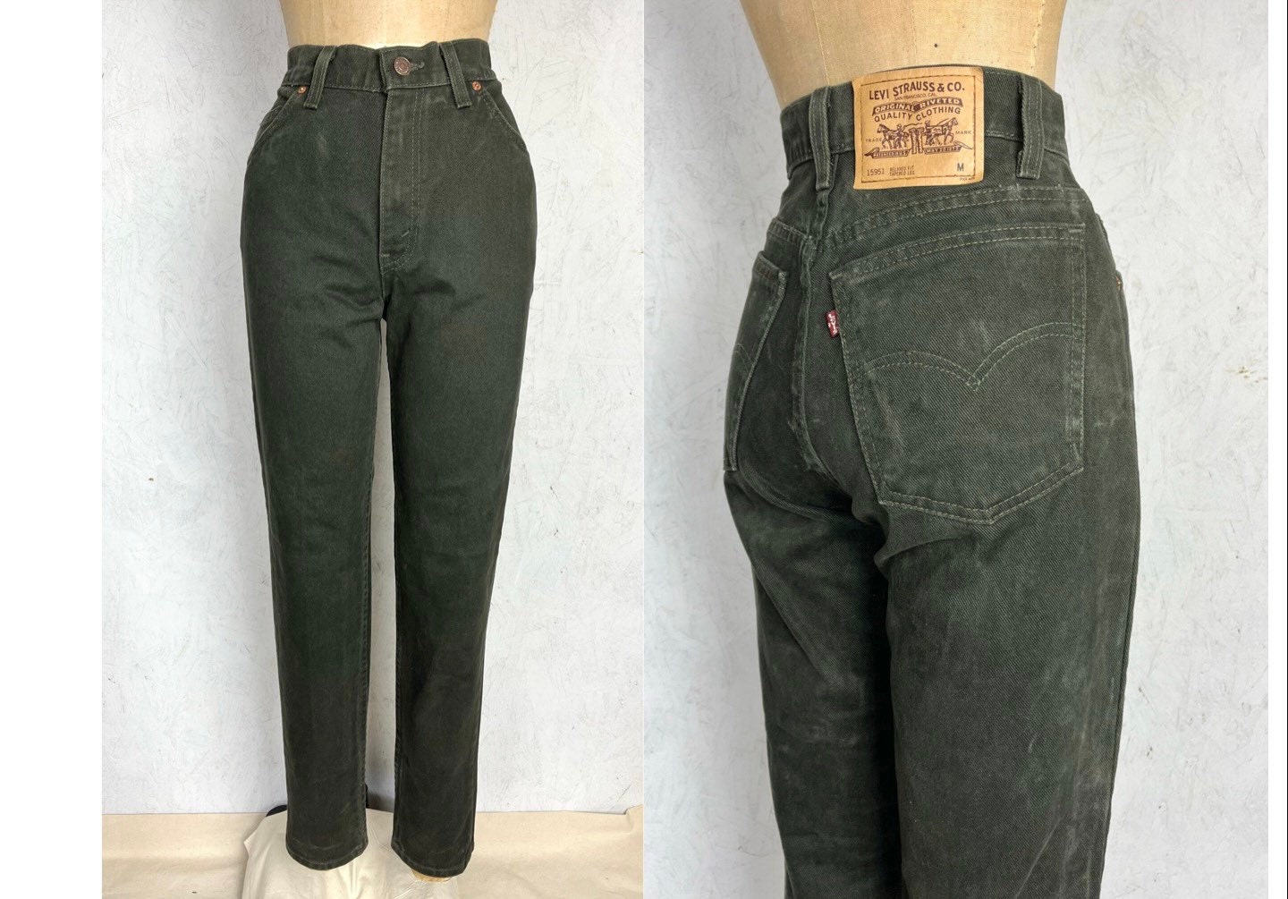 Vintage 80s Levi's 951 Dark Hunter Green Denim Relaxed - Etsy