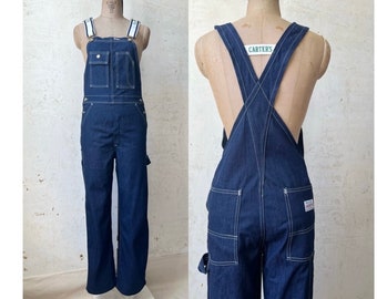 Vintage 70's 80's Carter's Dark Denim Carpenter Painter Overalls sz 29" Taille 28 1/2" Binnenbeenlengte Sm Made in USA