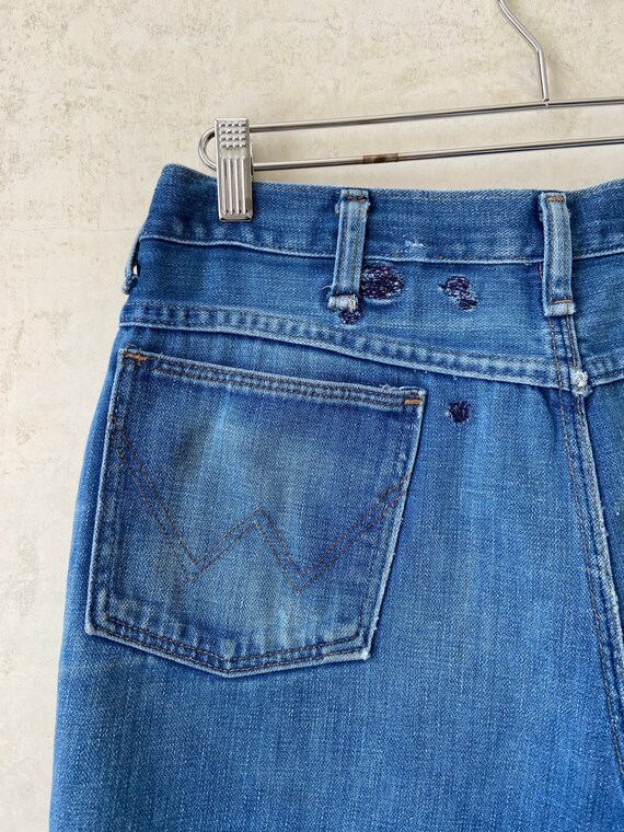 Vintage 70’s 80’s Wrangler Faded Thrashed Denim J… - image 7